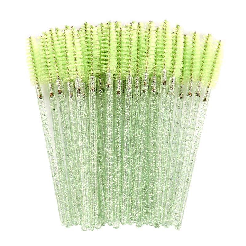 arison 50Pcs Eyelash Brushes Makeup Brushes Disposable Crystal Eyelash Makeup Brush Diamond Handle Mascara Wands Eyelash Extens