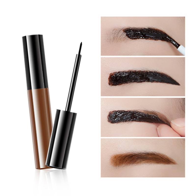 Custom Logo Eyebrow Tattoo Gel Black Brown Dyeing Brow Cream Tint Peel Off Waterproof Eye Brow Tattoo Dye Eyebrow Makeup