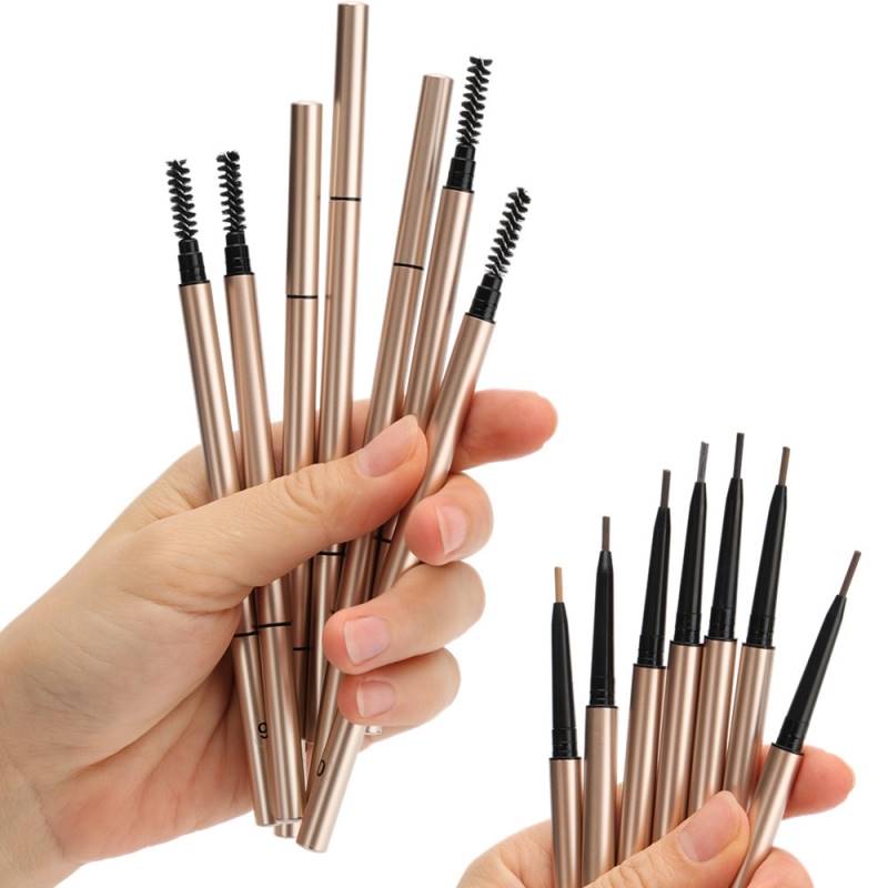 Private Label 7 Color Double Head with Brush Eyebrow Pencil Does Not Smudge Waterproof Eyebrow Pencil Makeup Beauty Tool Logo
