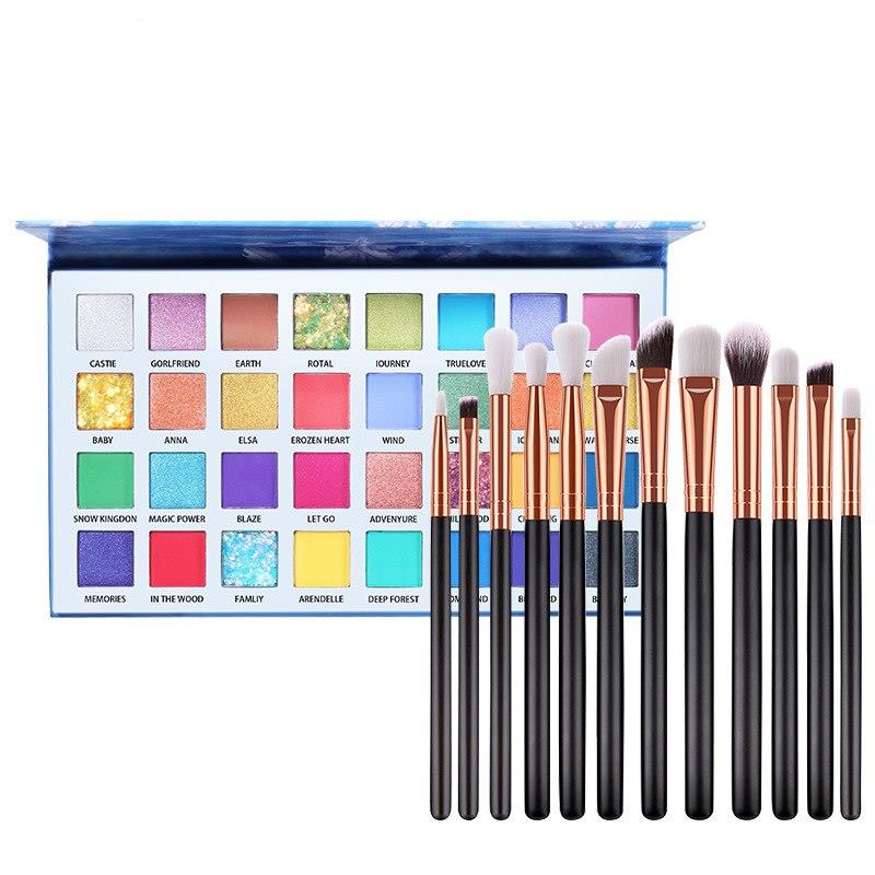 32 Color Matte Glitter Eyeshadow Palette With Brush Waterproof Long lasting Eyeshadow Pigment Diamond Shimmer Shiny Makeup