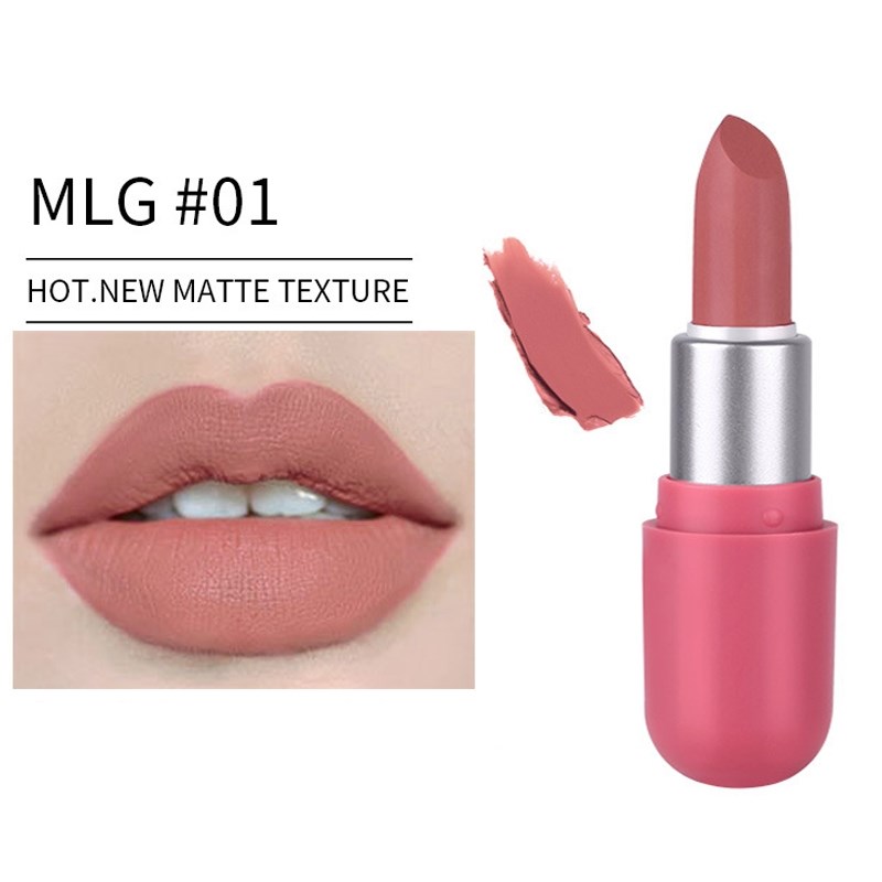 Matte Velvet Lipsticks 5 Colors Waterproof Not Fading Mini Capsule Lip Stick Long Lasting Non Stick Cup Lipstick Makeup Cosmetic