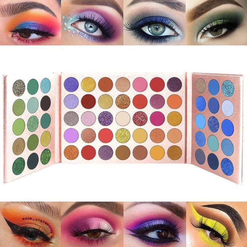 65 Colors Matte Sequins Glow Eye Shadow Pigment Fluorescent Eye Shadow Shimmer Glitter Colorful Palette Makeup Cosmetics Lasting