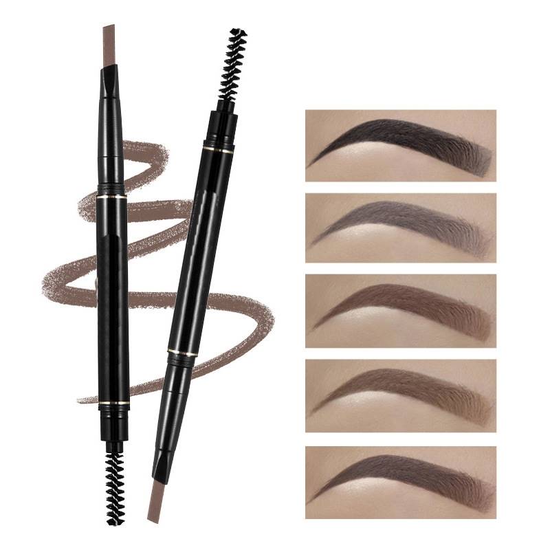 1 Pc 5 Colors Double End Eyebrow Pencil Waterproof Lasting No Blooming Rotatable Triangle Eye Brow Tatoo Pen Easy To Wear TSLM2